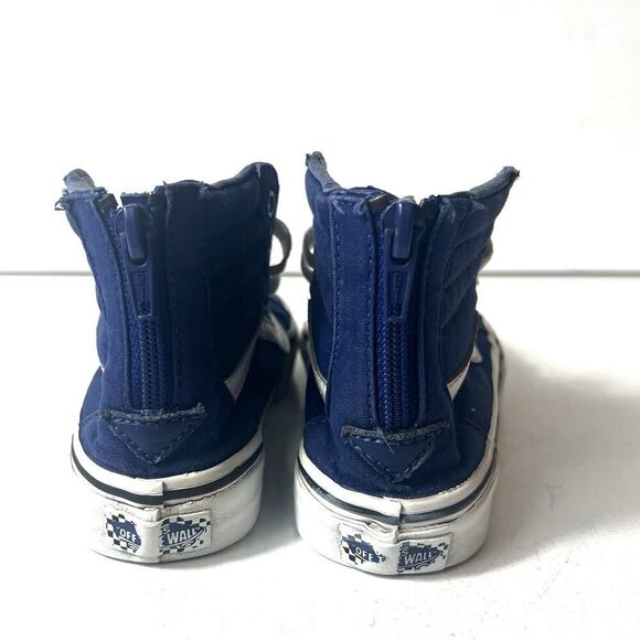 Vans Off The Wall Sk8 Little Kids Size 13 Navy Blue Sneaker Shoe Zip Up High Top - Picture 9 of 11